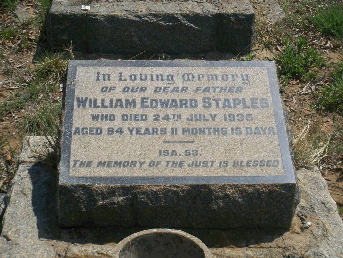 STAPLES William Edward -1935