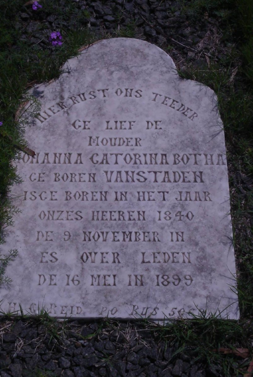 BOTHA Johanna Cathorina nee VAN STADEN 1840-1899