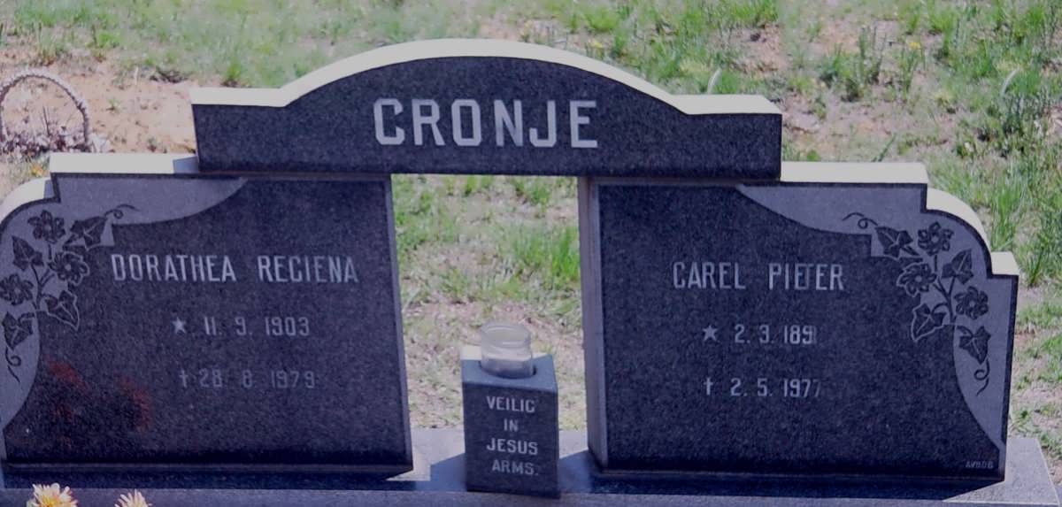CRONJE Carel Pieter 1899-1977 &amp; Dorathea Regiena 1903-1979