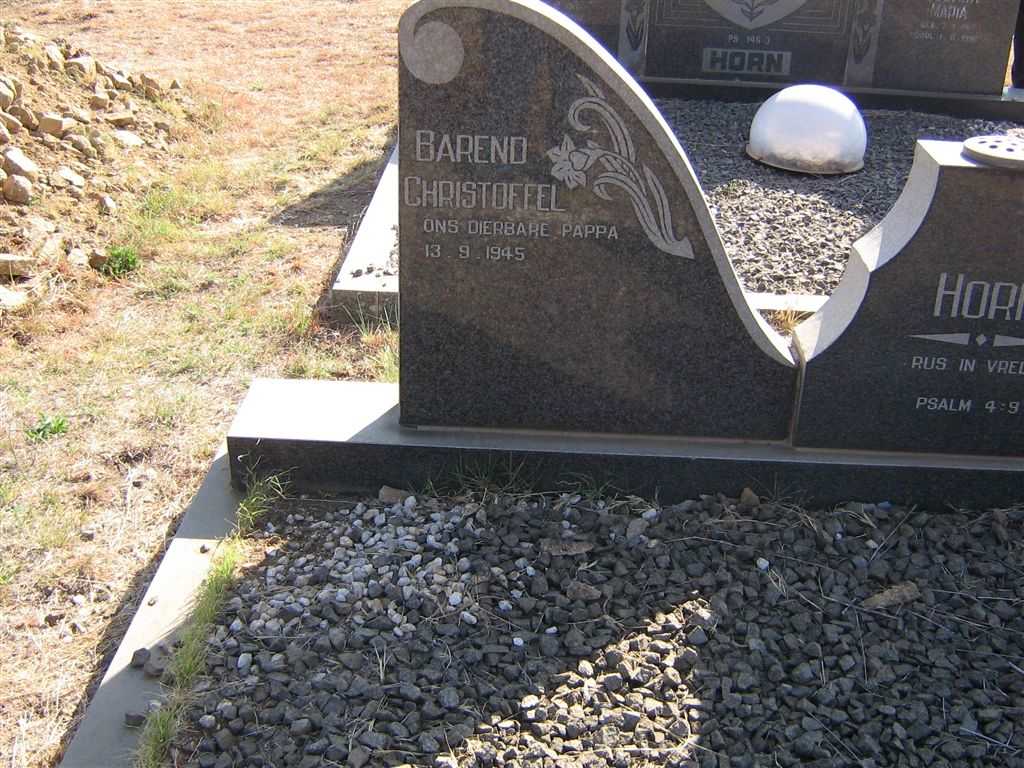 HORN Barend Christoffel 1945-
