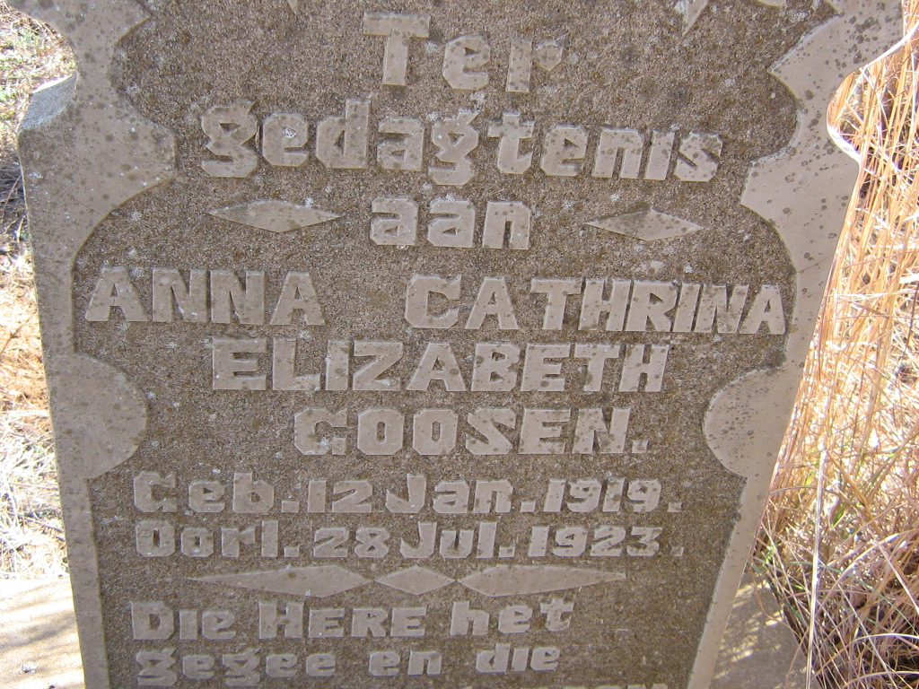 GOOSEN Anna Cathrina Elizabeth 1919-1923