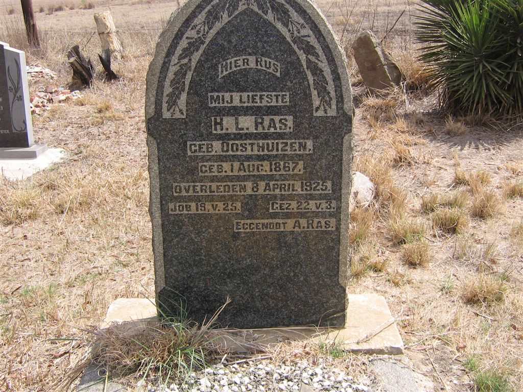 RAS H.L. nee OOSTHUIZEN 1867-1925