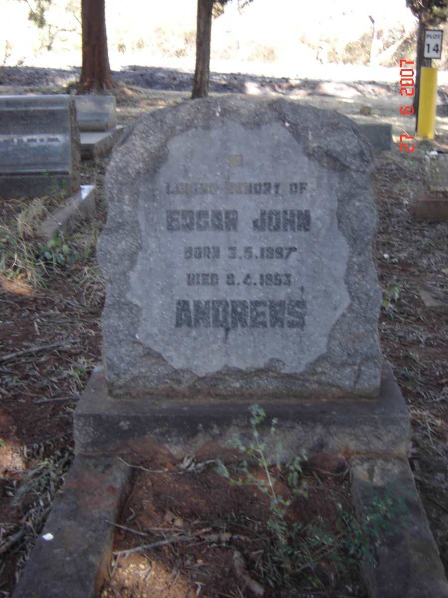 ANDREWS Edgar John 1887-1953