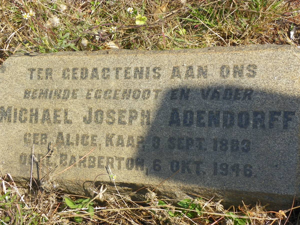 ADENDORFF Michael Joseph 1883-1946