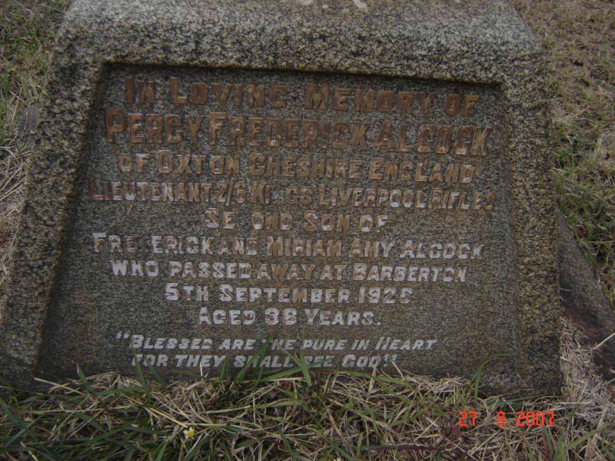 ALCOCK Percy Frederick -1926