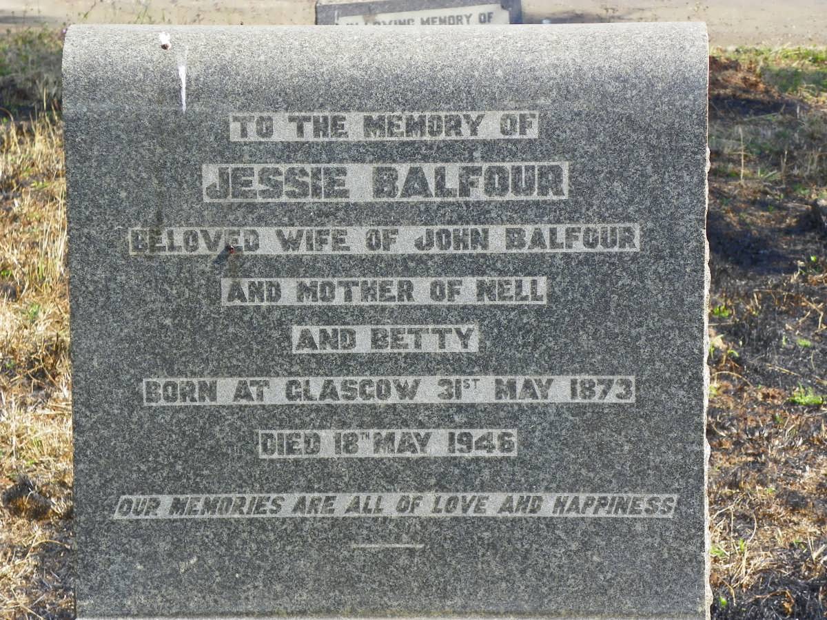 BALFOUR Jessie 1873-1946