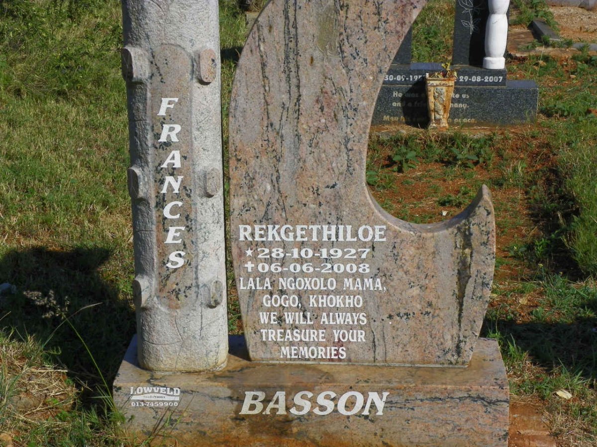 BASSON Frances Rekgethiloe 1927-2008