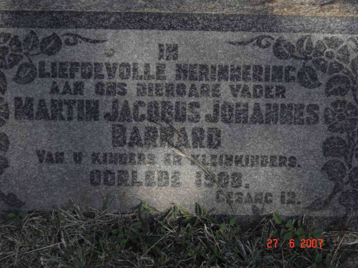 BARNARD Martin Jacobus Johannes -1908