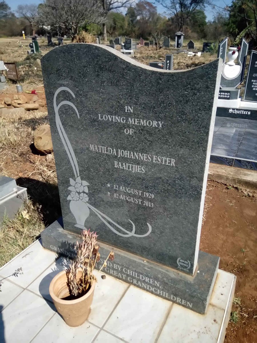 BAAITJIES Matilda Johannes Ester 1929-2013