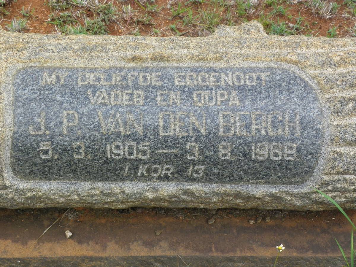 BERGH J.P., van den 1905-1969
