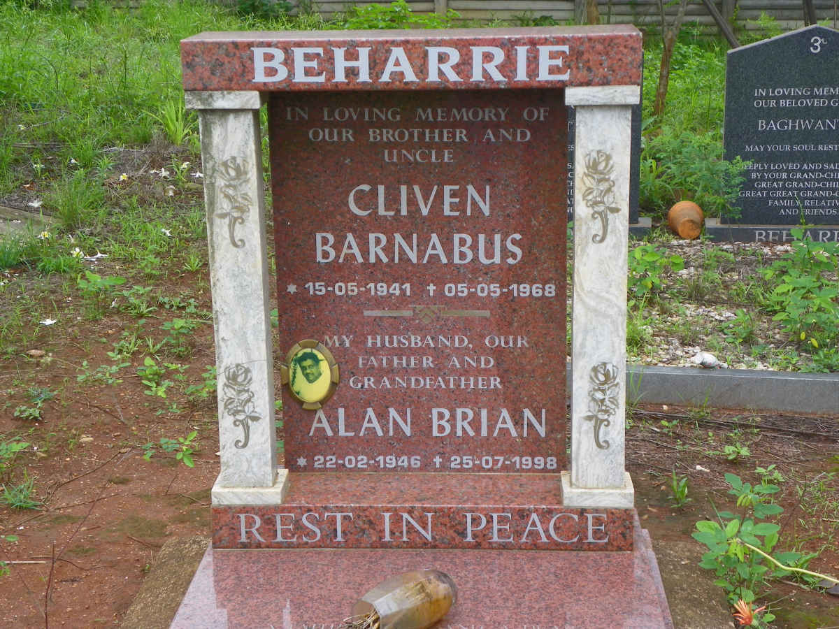 BEHARRIE Cliven 1941-1968 :: BEHARRIE Alan Brian 1946-1998