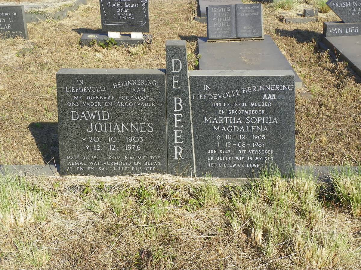 BEER Dawid Johannes, de 1903-1976 &amp; Martha Sophia Magdalena 1905-1987