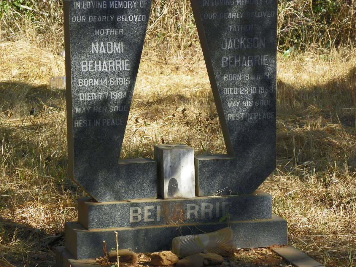 BEHARRIE Jackson 1919-1958 &amp; Naomi 1915-1984