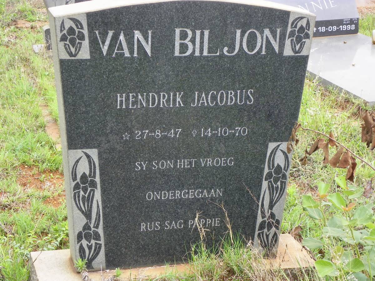 BILJON Hendrik Jacobus, van 1947-1970