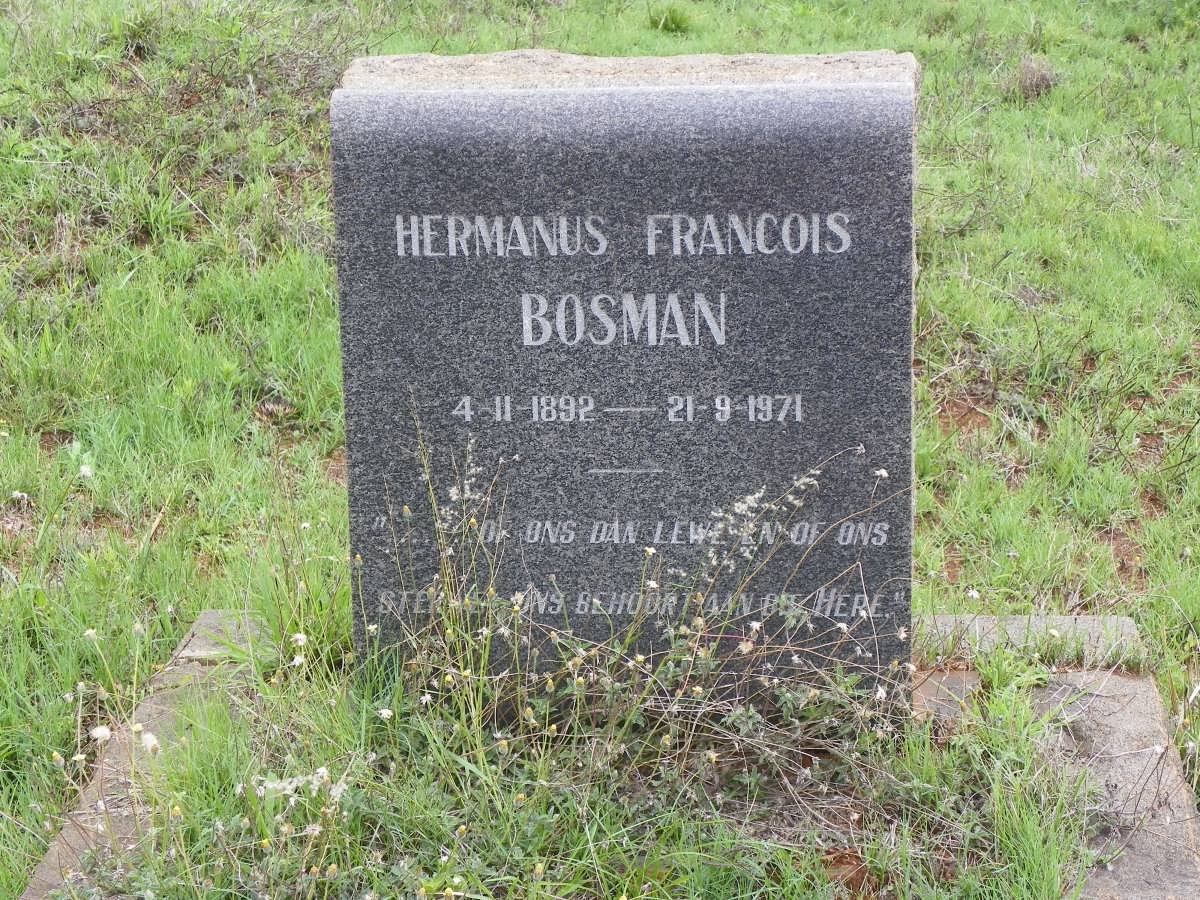 BOSMAN Hermanus Francois 1892-1971