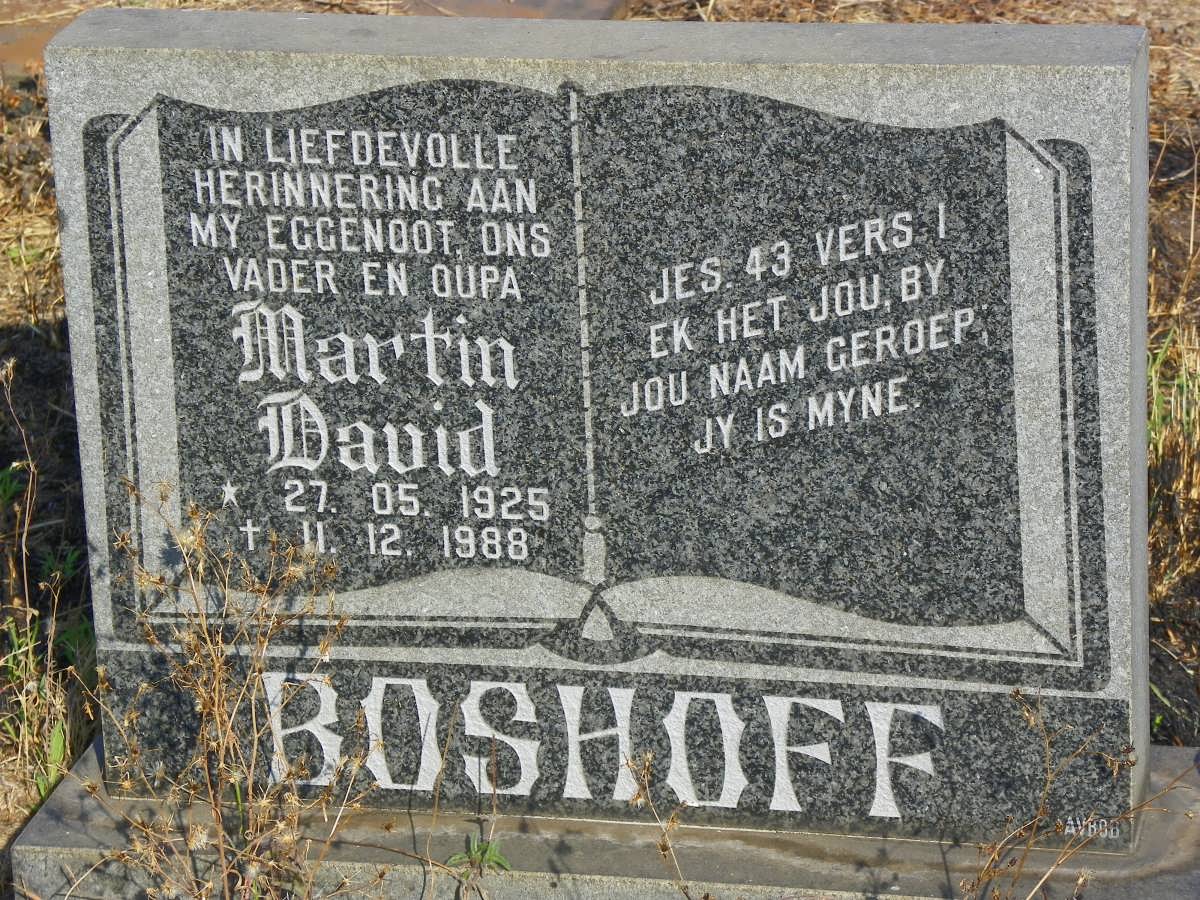 BOSHOFF Martin David 1925-1988