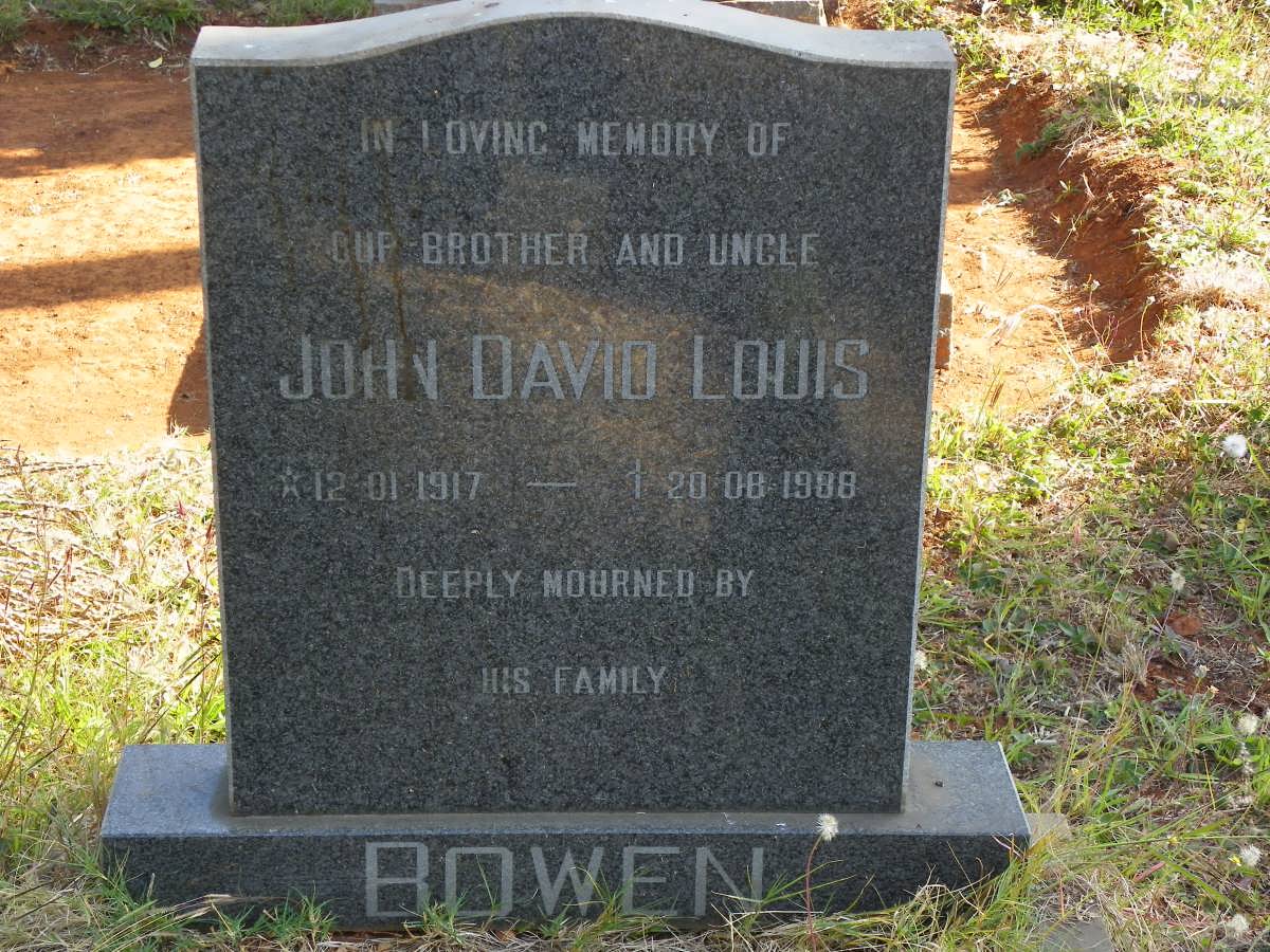 BOWEN John David Louis 1917-1988