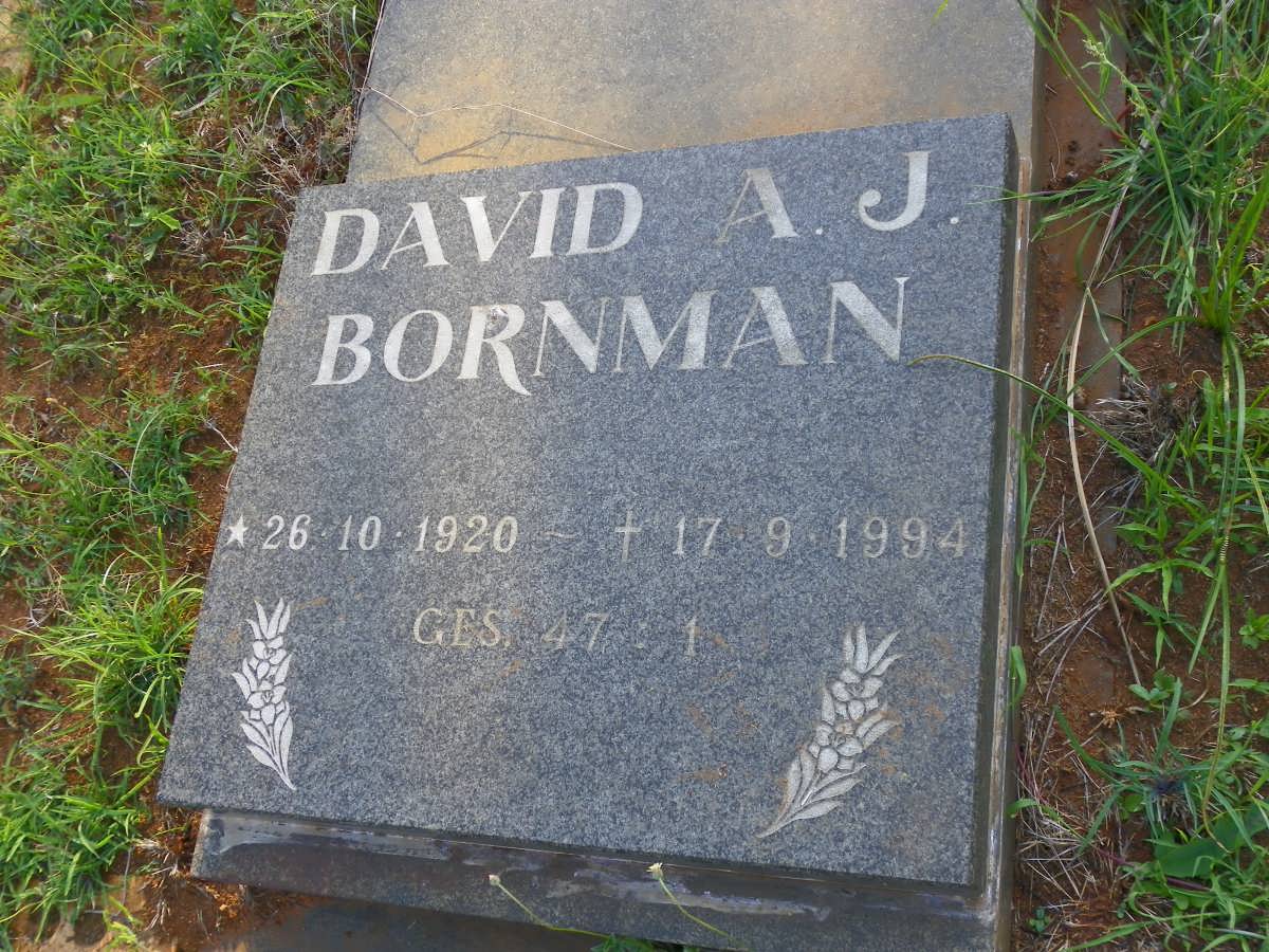 BORNMAN David A.J. 1920-1994 &amp; Johanna C. 1922-1965 _2