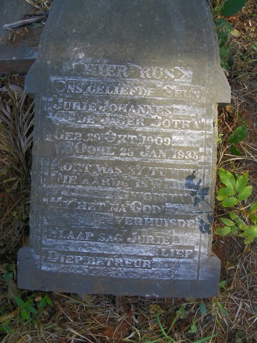 BOTHA Jurie Johannes de Jager 1909-1935