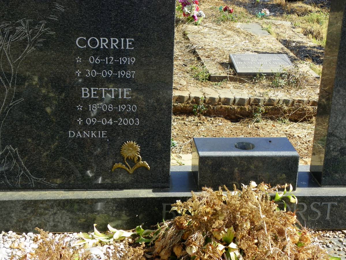 BRONKHORST Corrie 1919-1987 &amp; Bettie 1930-2003
