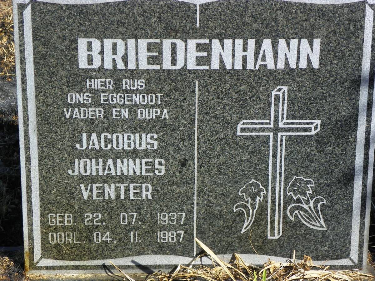 BRIEDENHANN Jacobus Johannes Venter 1937-1987