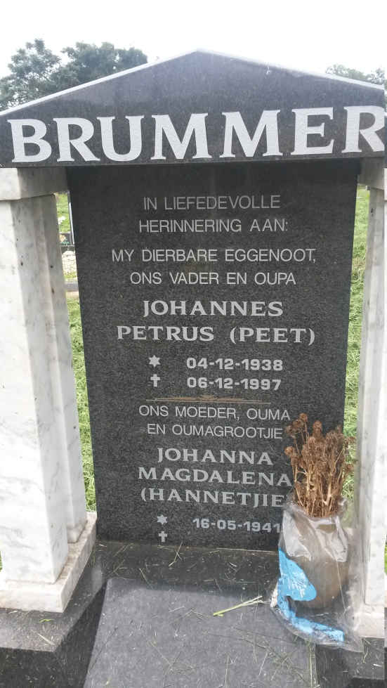 BRUMMER Johannes Petrus 1938-1997 &amp; Johanna Magdalena 1941-