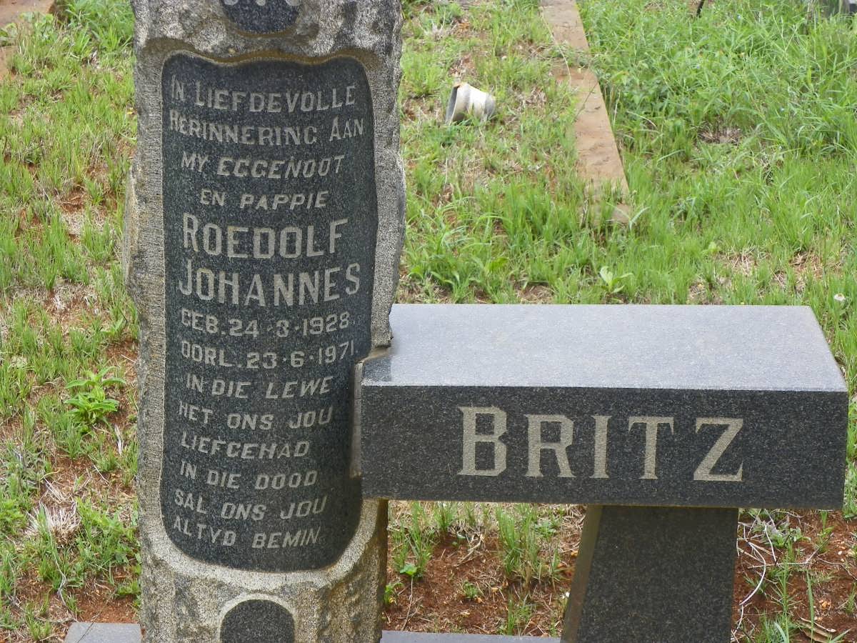 BRITZ Roedolf Johannes 1928-1971