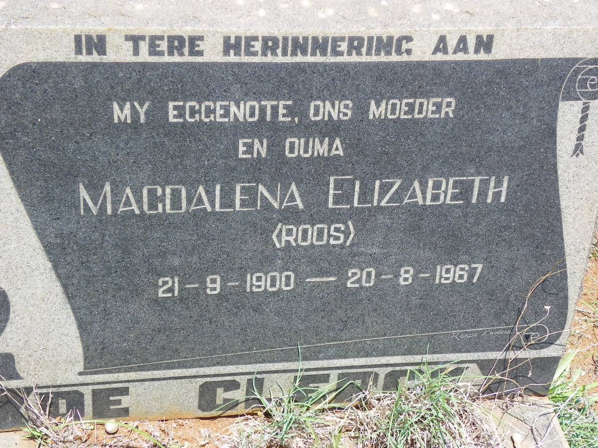 CLERCK Magdalena Elizabeth, de nee ROOS 1900-1967