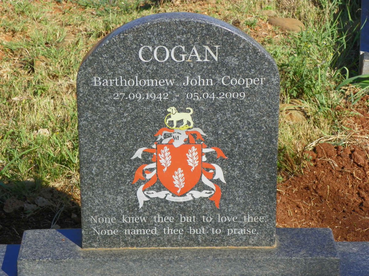 COGAN Bartholomew John Cooper 1942-2009