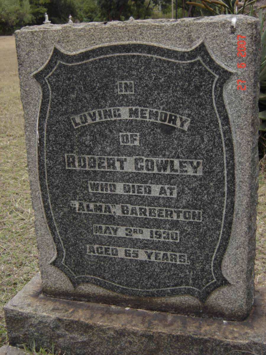 COWLEY Robert  -1930