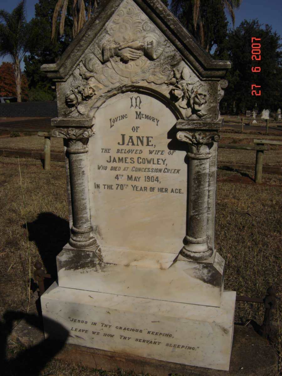 COWLEY Jane  -1904