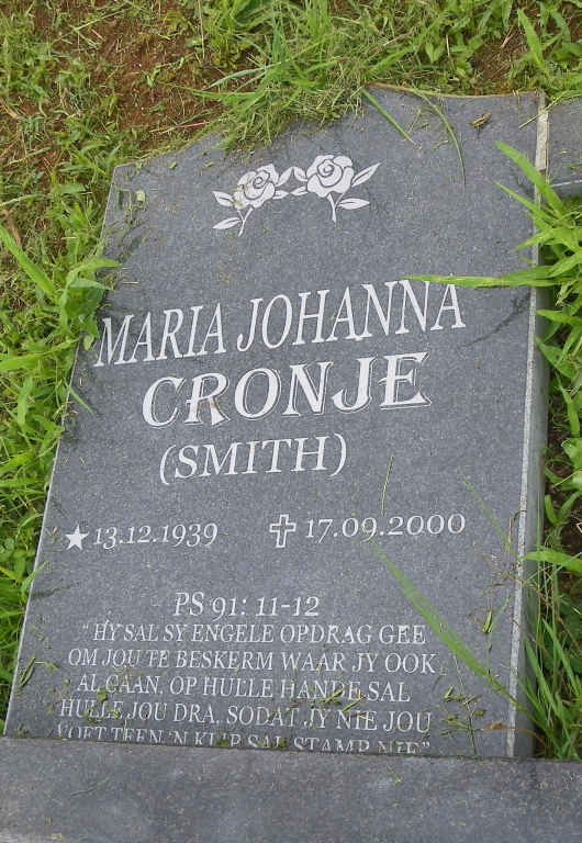 CRONJE Maria Johanna nee SMITH 1939-2000