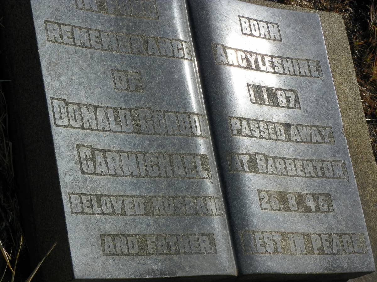 CARMICHAEL Donald Gordon 1887-1945