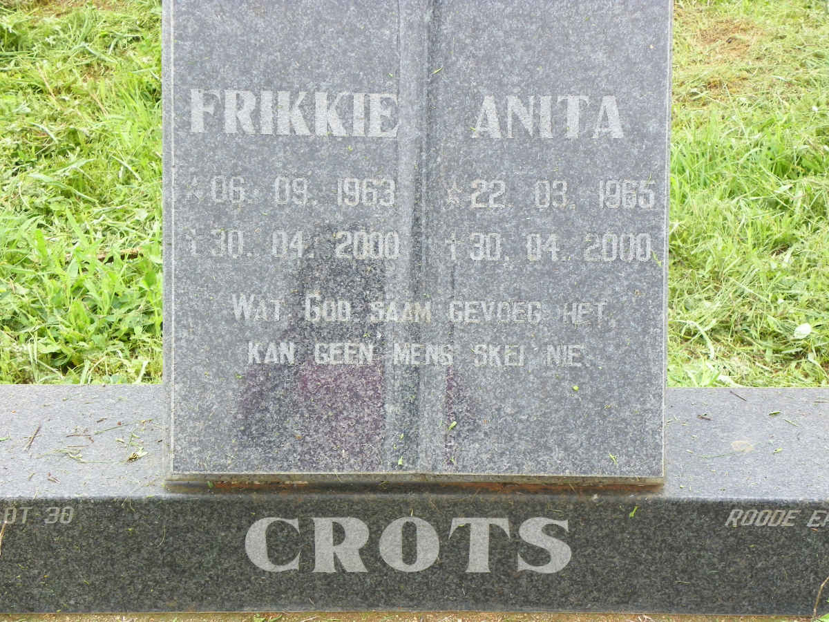 CROTS Frikkie 1963-2000 &amp; Anita 1965-2000