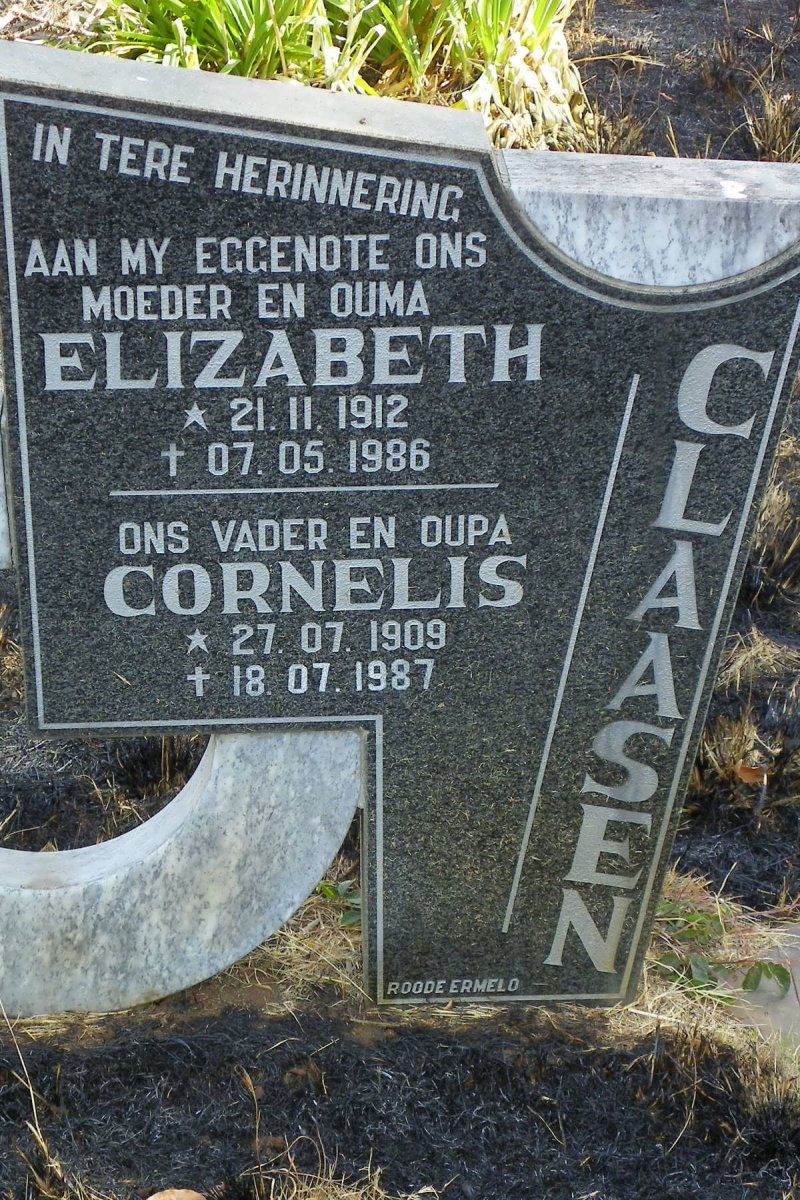 CLAASEN Cornelis 1909-1987 &amp; Elizabeth 1912-1986