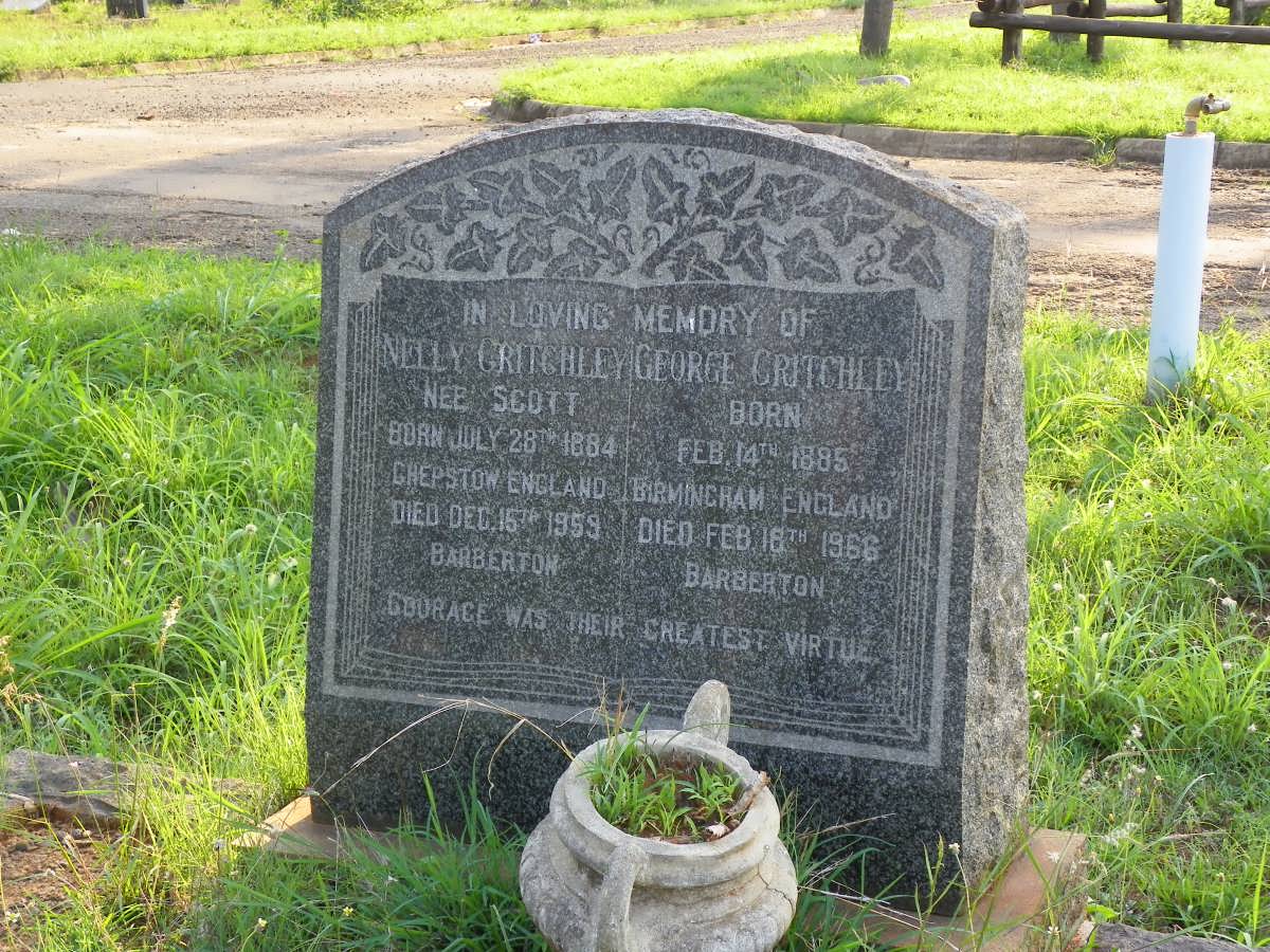 CRITCHLEY George 1885-1966 &amp; Nelly SCOTT 1884-1959