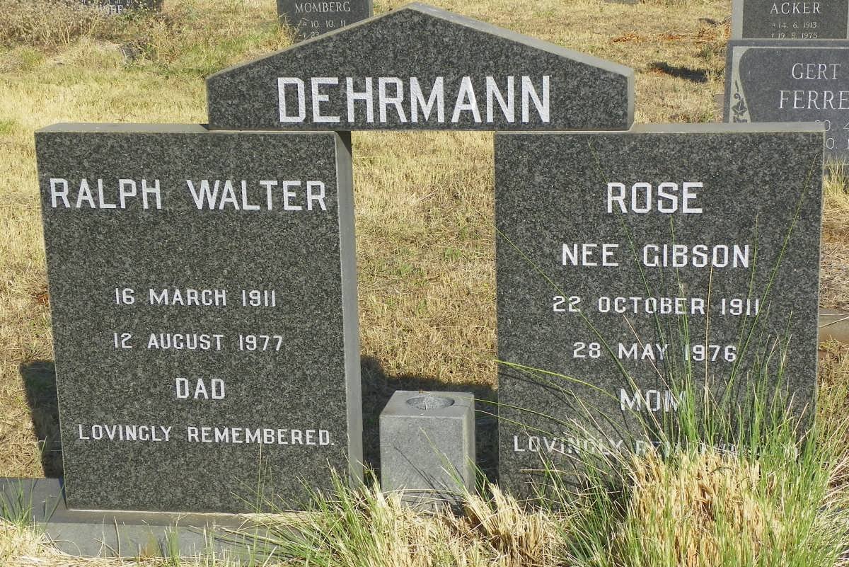 DEHRMANN Ralph Walter 1911-1977 &amp; Rose GIBSON 1911-1976