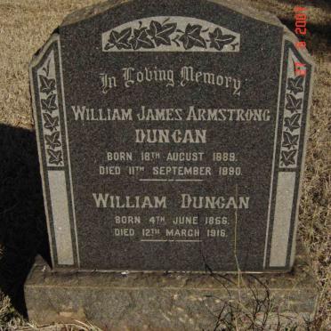 DUNCAN William James Armstrong 1889-1890 :: DUNCAN William 1856-1916
