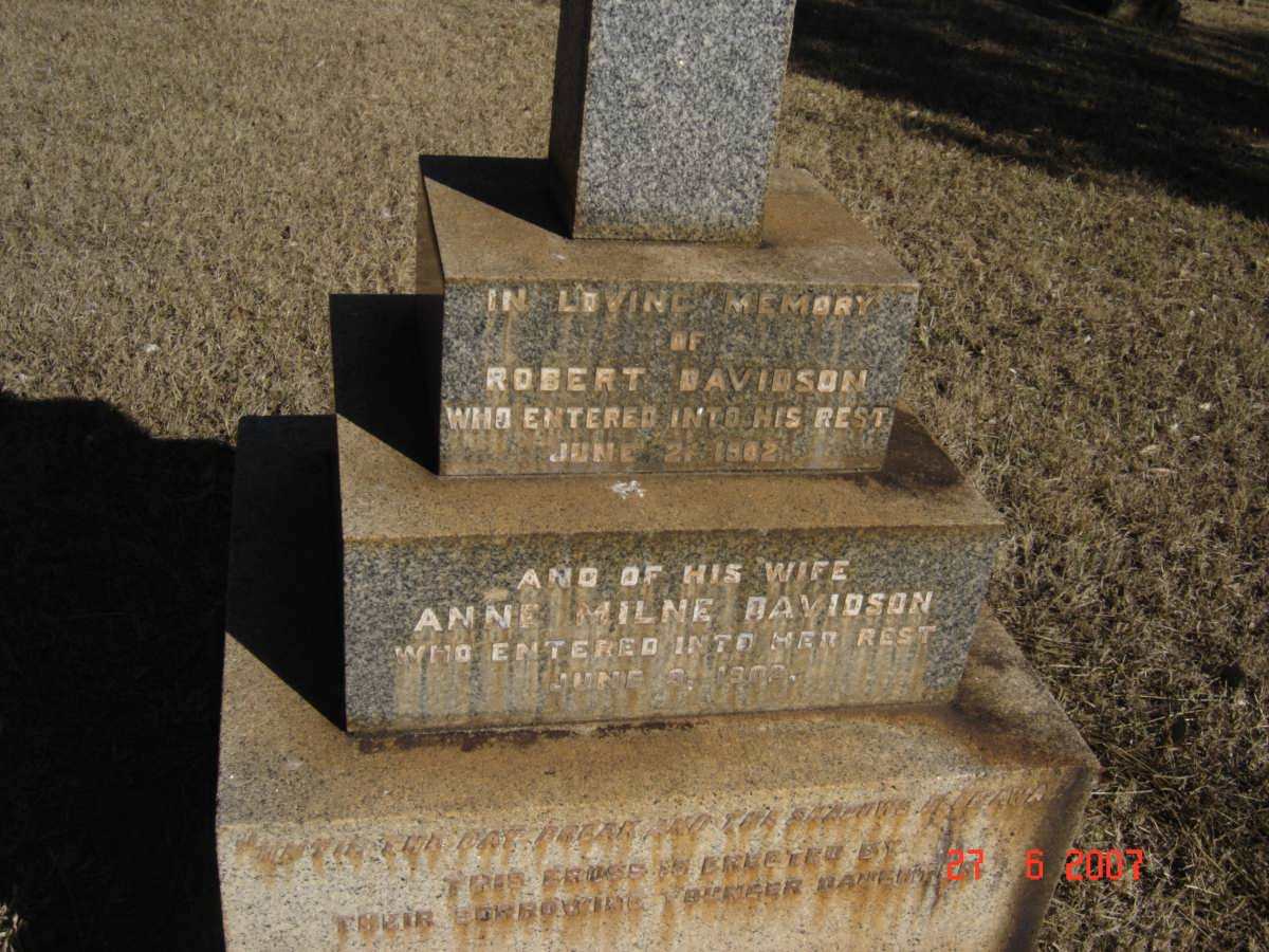 DAVIDSON Robert -1902 &amp; Anne Milne  -1902