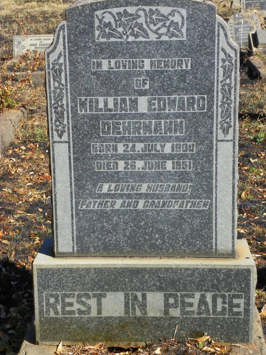 DEHRMANN William Edward 1900-1951