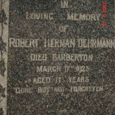 DEHRMANN Robert Herman -1923