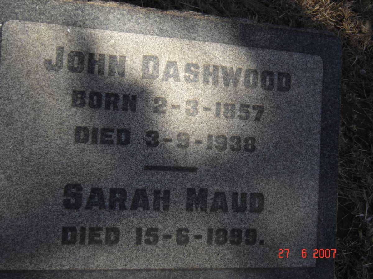 DASHWOOD John 1857-1938 &amp; Sarah Maud -1899