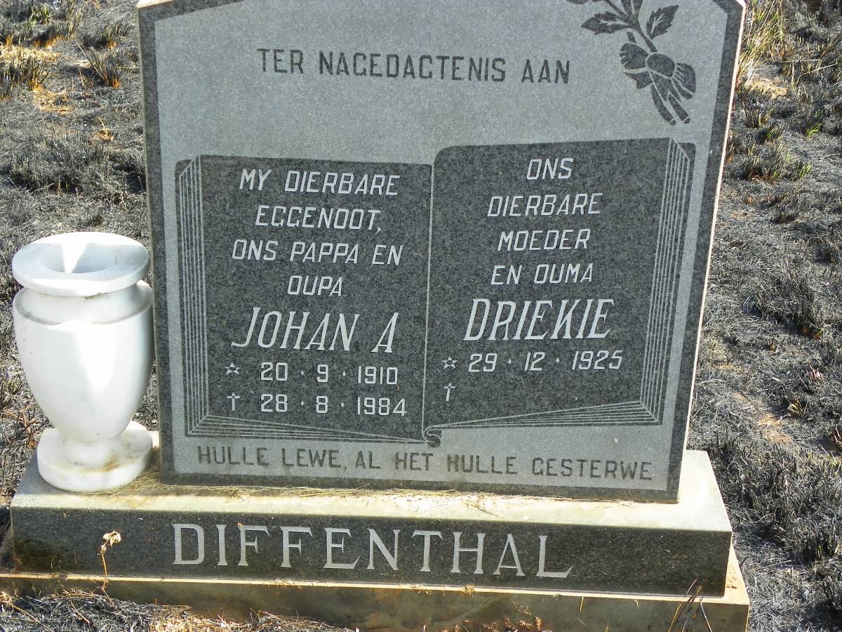 DIFFENTHAL Johan A. 1910-1984 &amp; Driekie 1925-