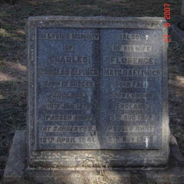 ELPHICK Charles Douglas 1872-1941 &amp; Florence Matilda FALL 1872-1948