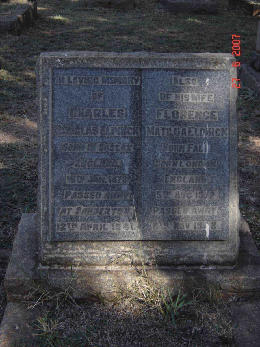 ELPHICK Charles Douglas 1872-1941 &amp; Florence Matilda FALL 1872-1948