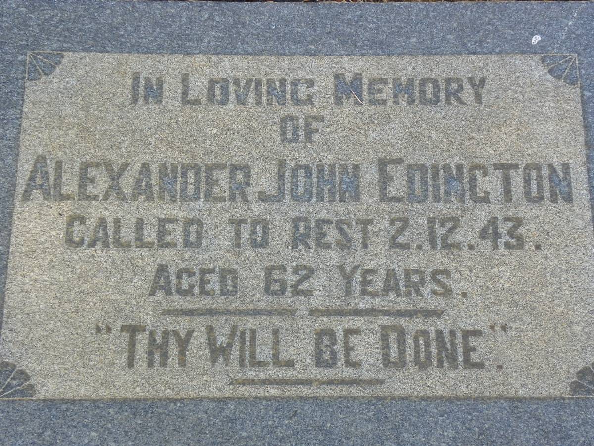 EDINGTON Alexander John -1943