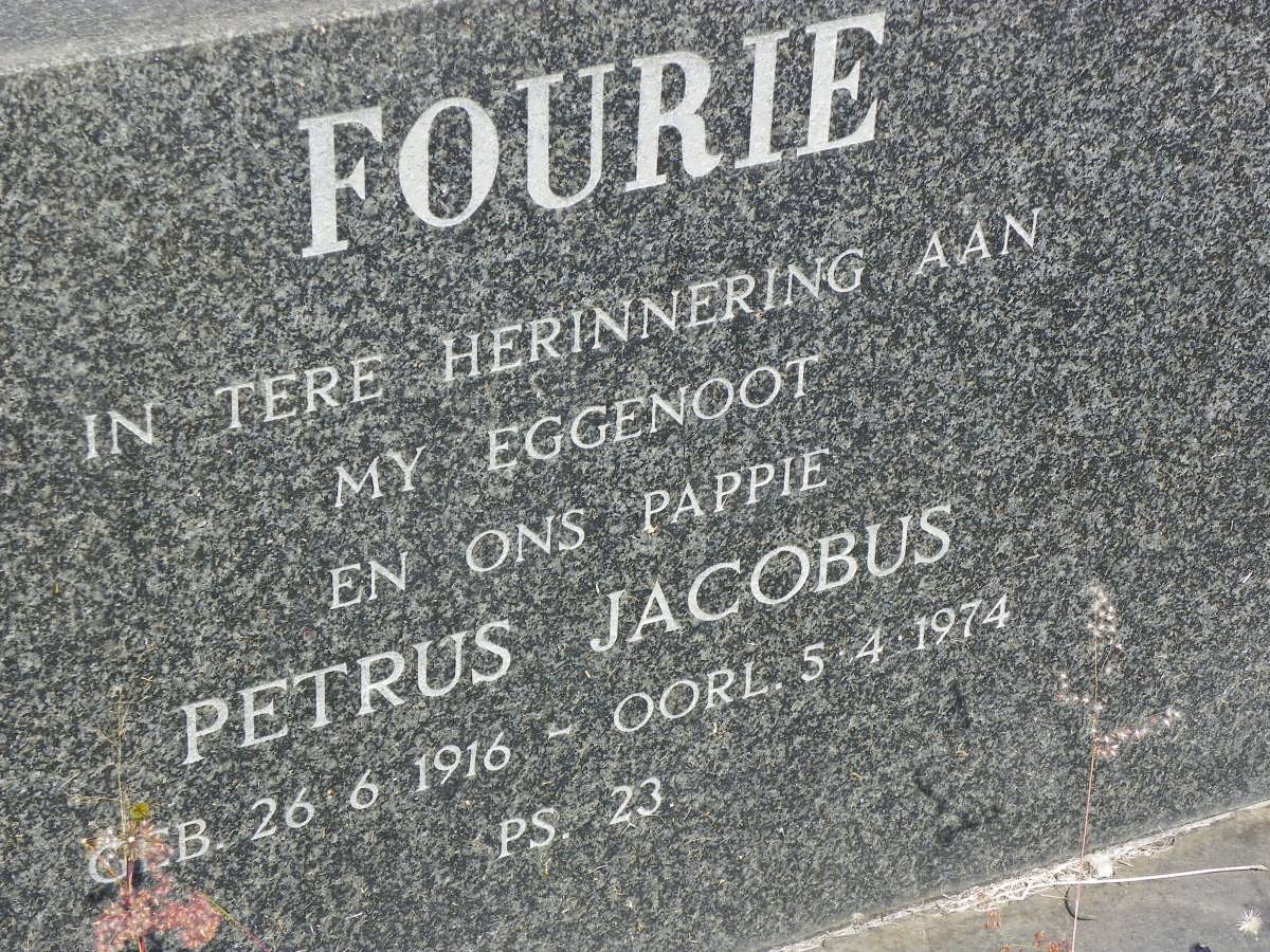 FOURIE Petrus Jacobus 1916-1974