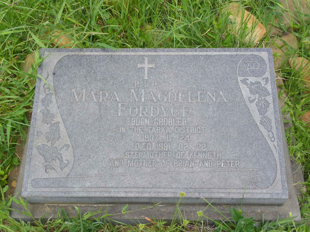 FORDYCE Mara Magdelena nee GROBLER 1907-1991