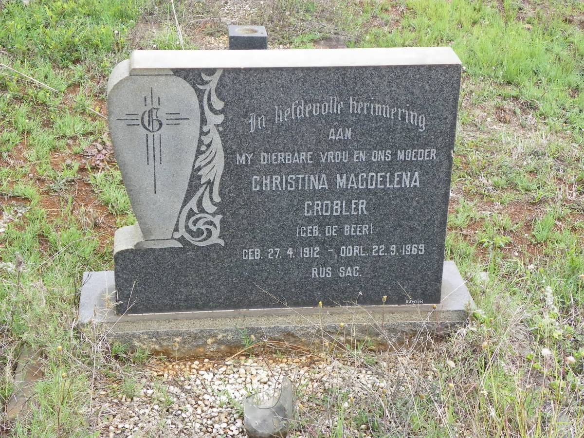 GROBLER Christina Magdelena nee DE BEER 1912-1969