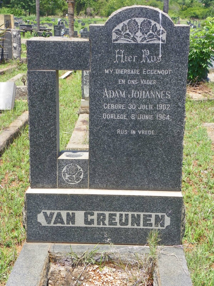 GREUNEN Adam Johannes, van 1902-1964